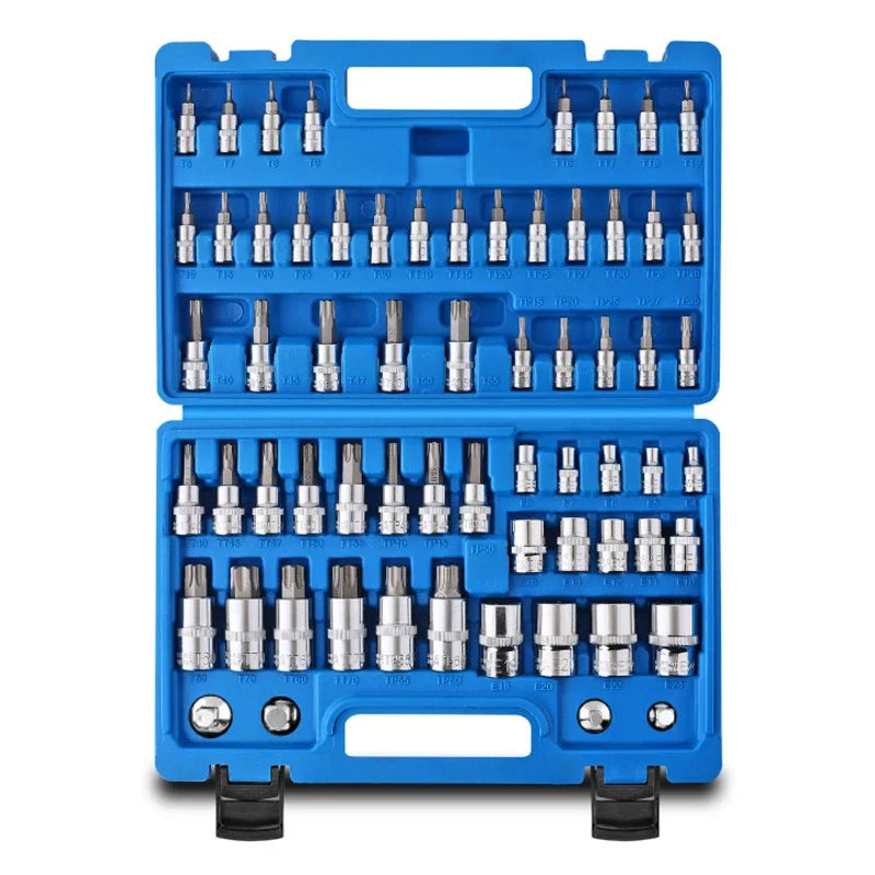 60/ 64PCS  CR-V Steel Socket Set+🎁Free ratchet wrench included.
