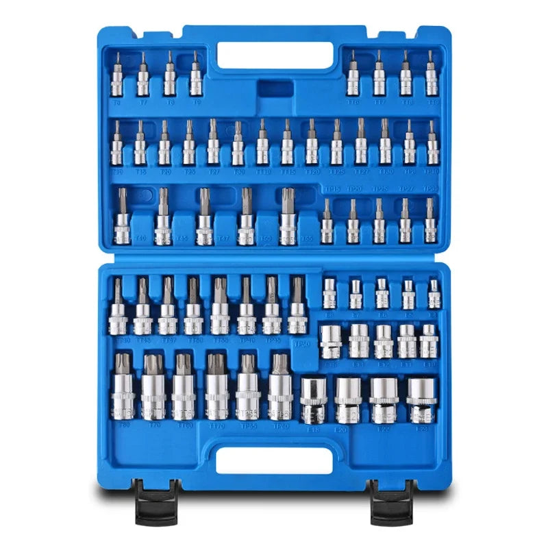 60/ 64PCS  CR-V Steel Socket Set+🎁Free ratchet wrench included.