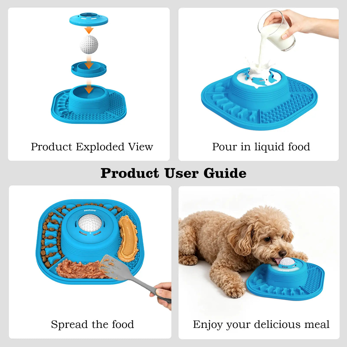 Slow Feeder Bowl for Dogs with Anti-Slip & Ball Design