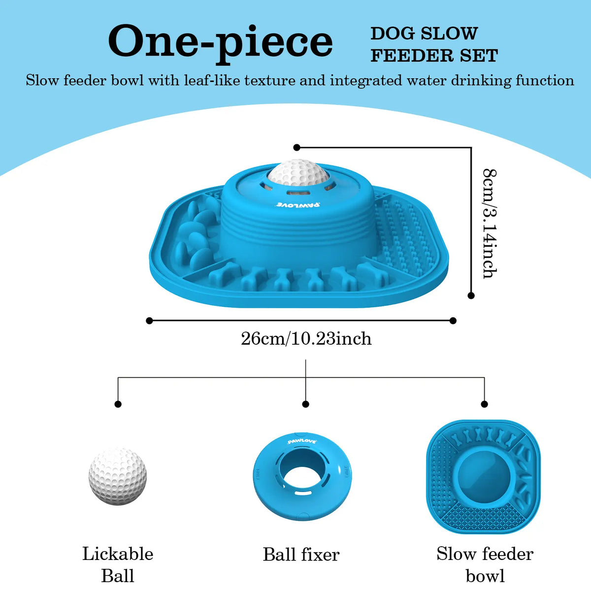 Slow Feeder Bowl for Dogs with Anti-Slip & Ball Design