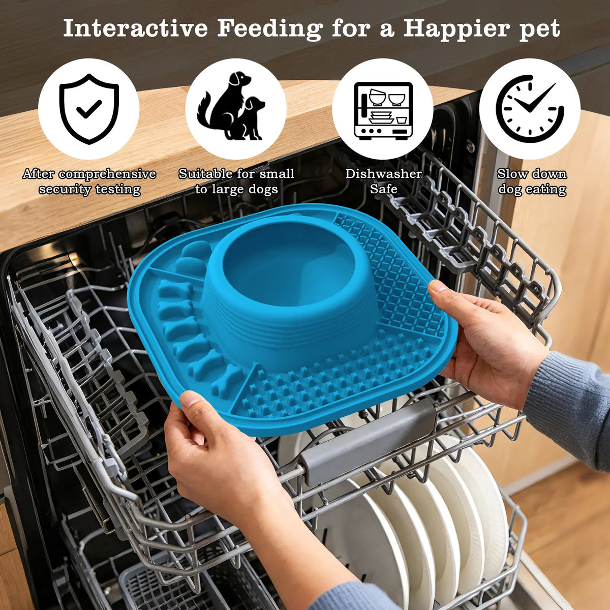 Slow Feeder Bowl for Dogs with Anti-Slip & Ball Design