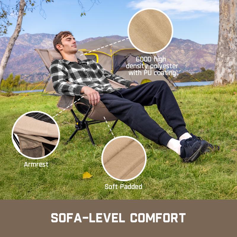 Rock Anywhere Instantly! No-Sag 113kg Foldable Camping Chair